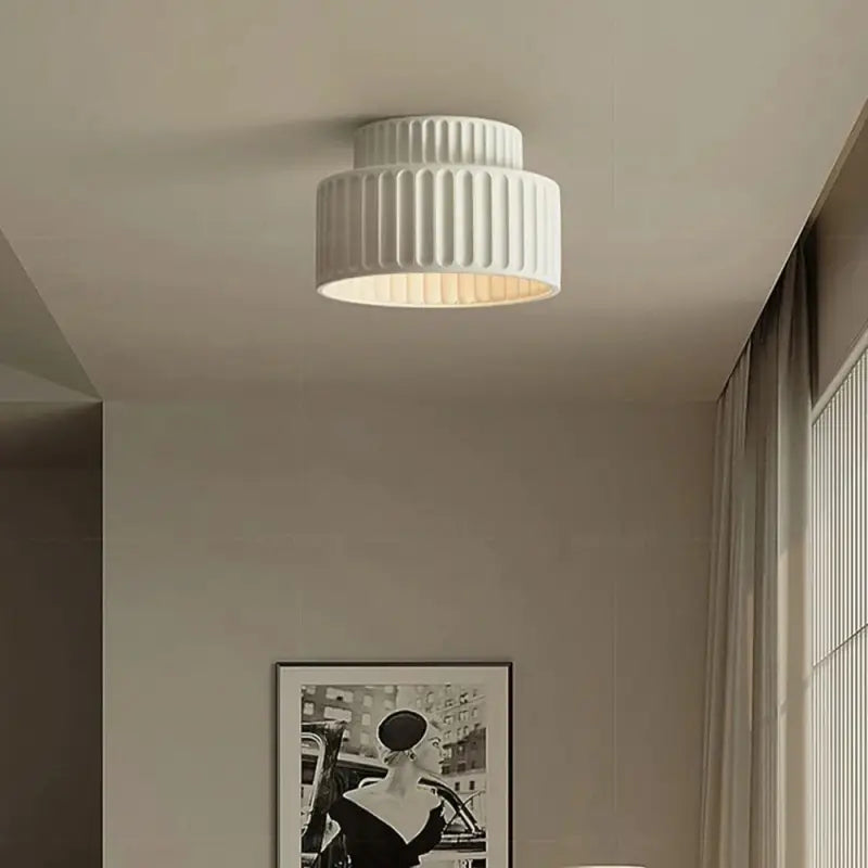 Plafonnier terracotta design côtelé style rétro chic