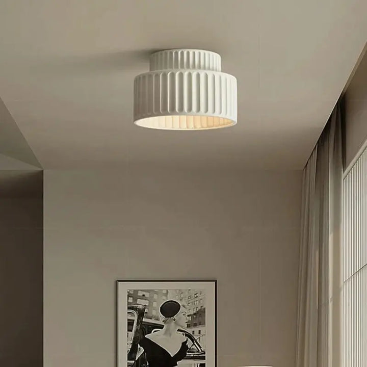 Plafonnier terracotta design côtelé style rétro chic