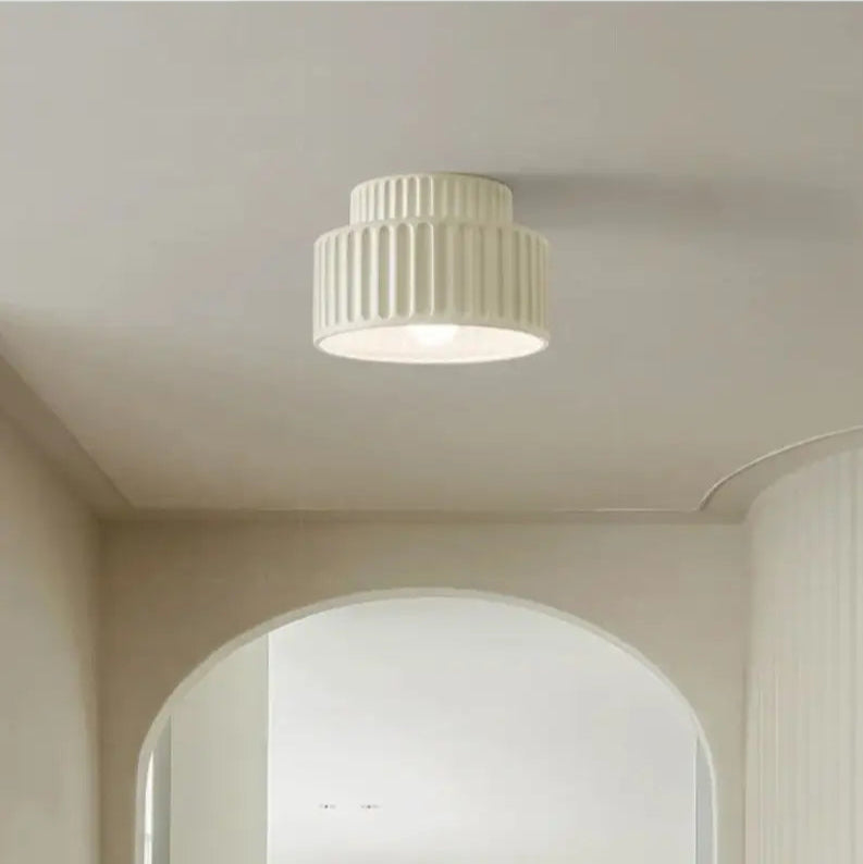 Plafonnier terracotta design côtelé style rétro chic