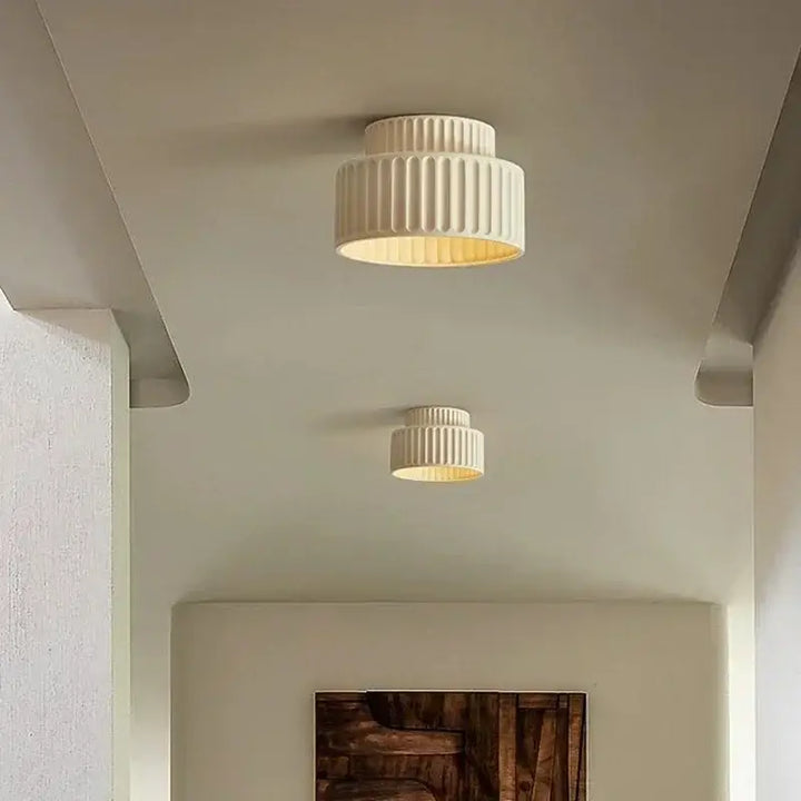 Plafonnier terracotta design côtelé style rétro chic

