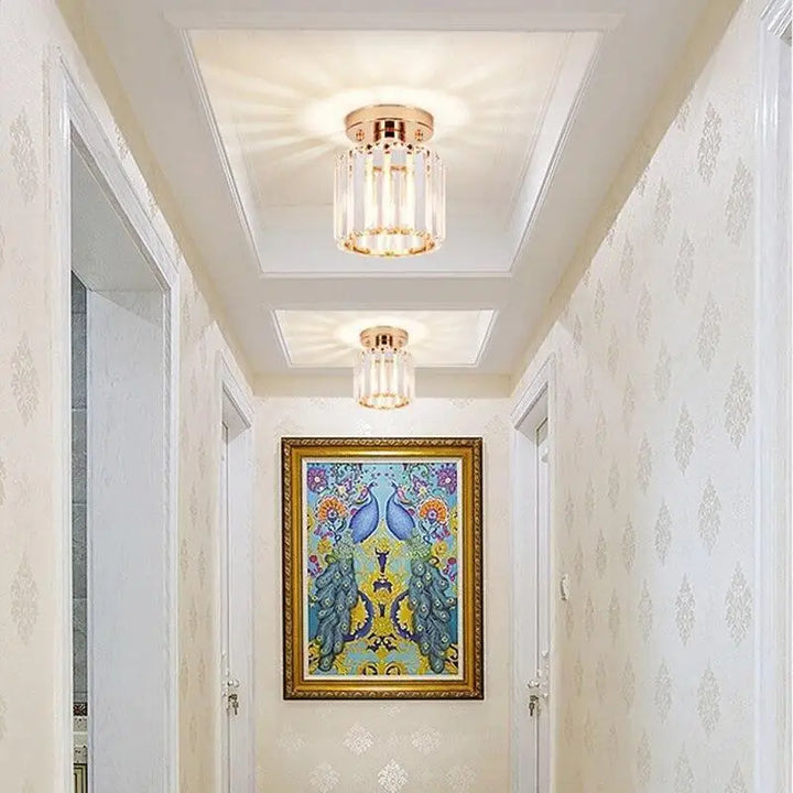 Plafonnier Verre Vintage Élégant en Cristal