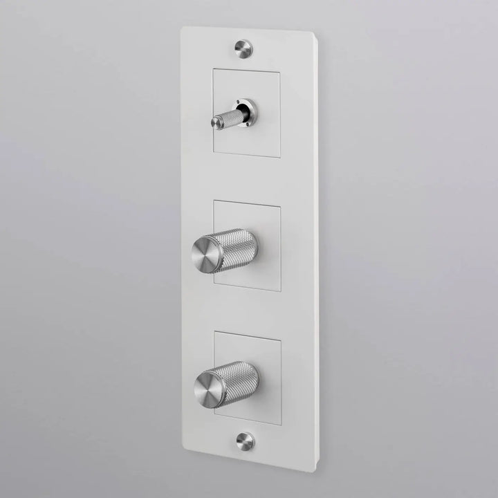 Plaque de finition Wall Plate 3 postes verticale #couleur_blanc