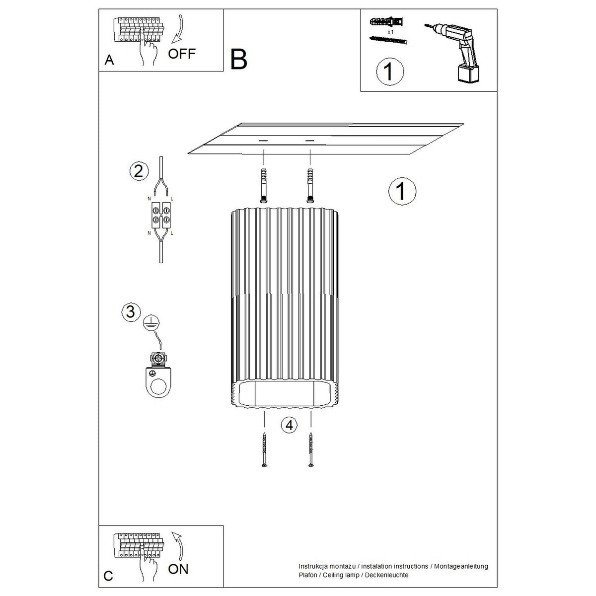 Schéma d'installation du luminaire