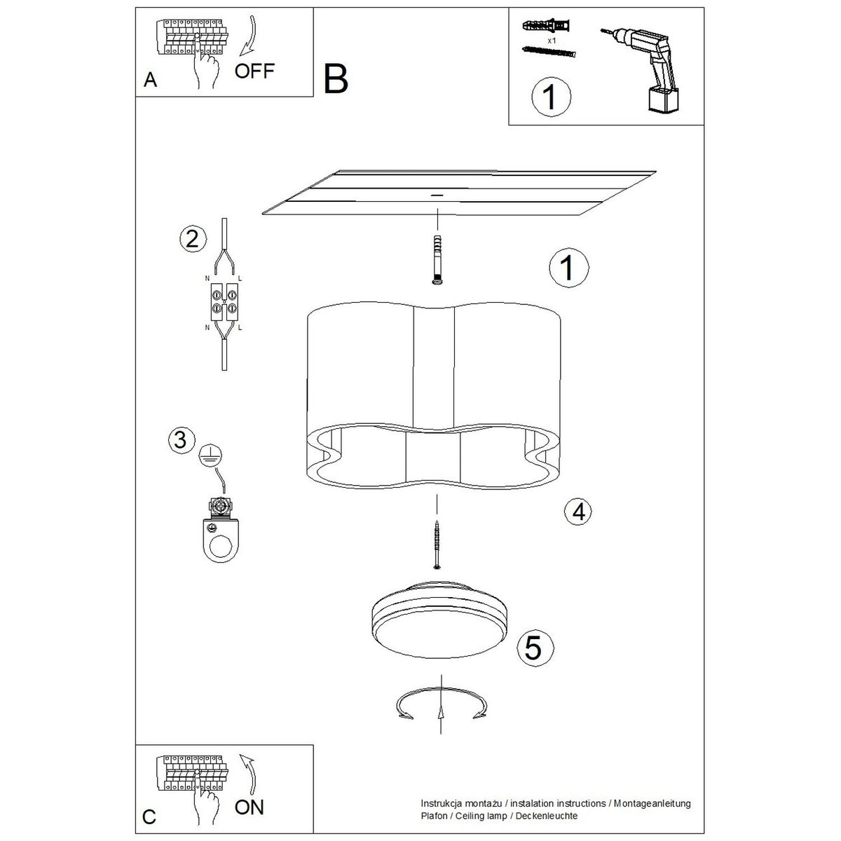 Schéma d'installation du luminaire
