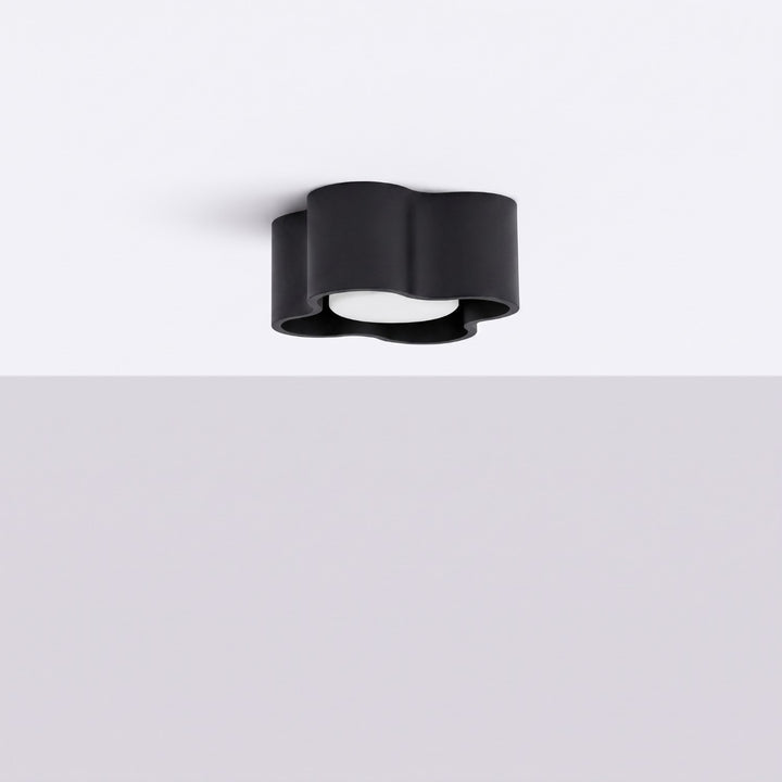 Plafonnier Ovio noir en aluminium, éteint