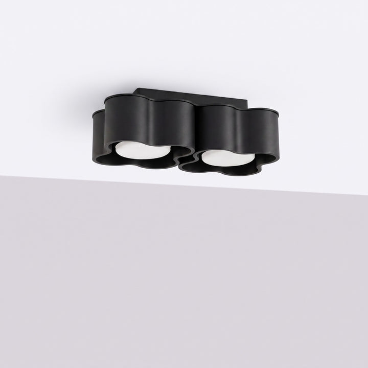 Plafonnier Ovio noir en aluminium, éteint