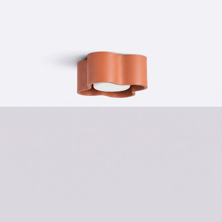 Plafonnier Ovio ocre rouge en aluminium, éteint