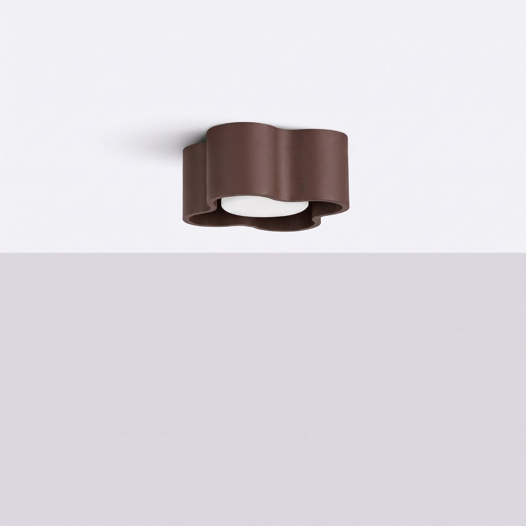 Plafonnier Ovio marron en aluminium, éteint