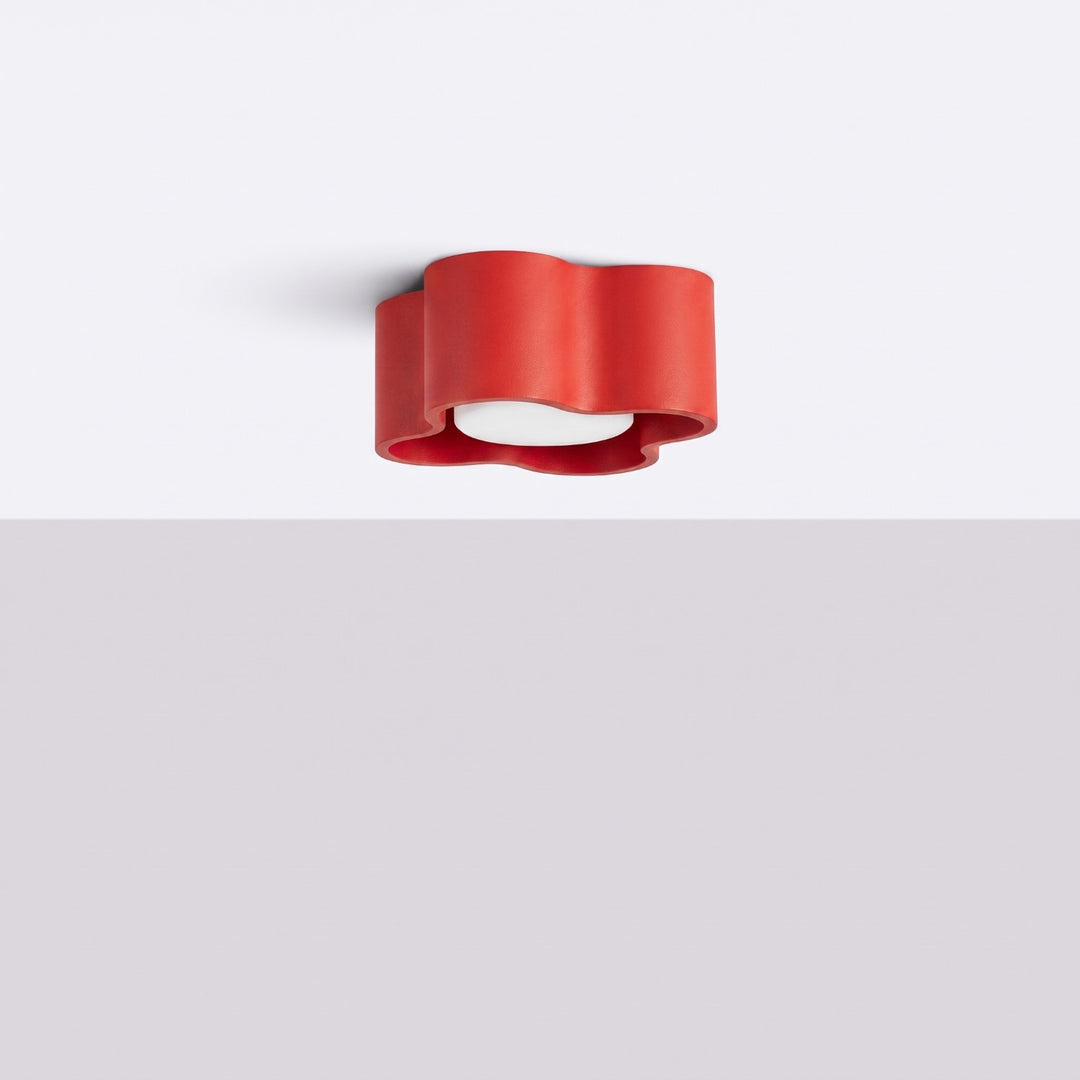 Plafonnier Ovio rouge en aluminium, éteint