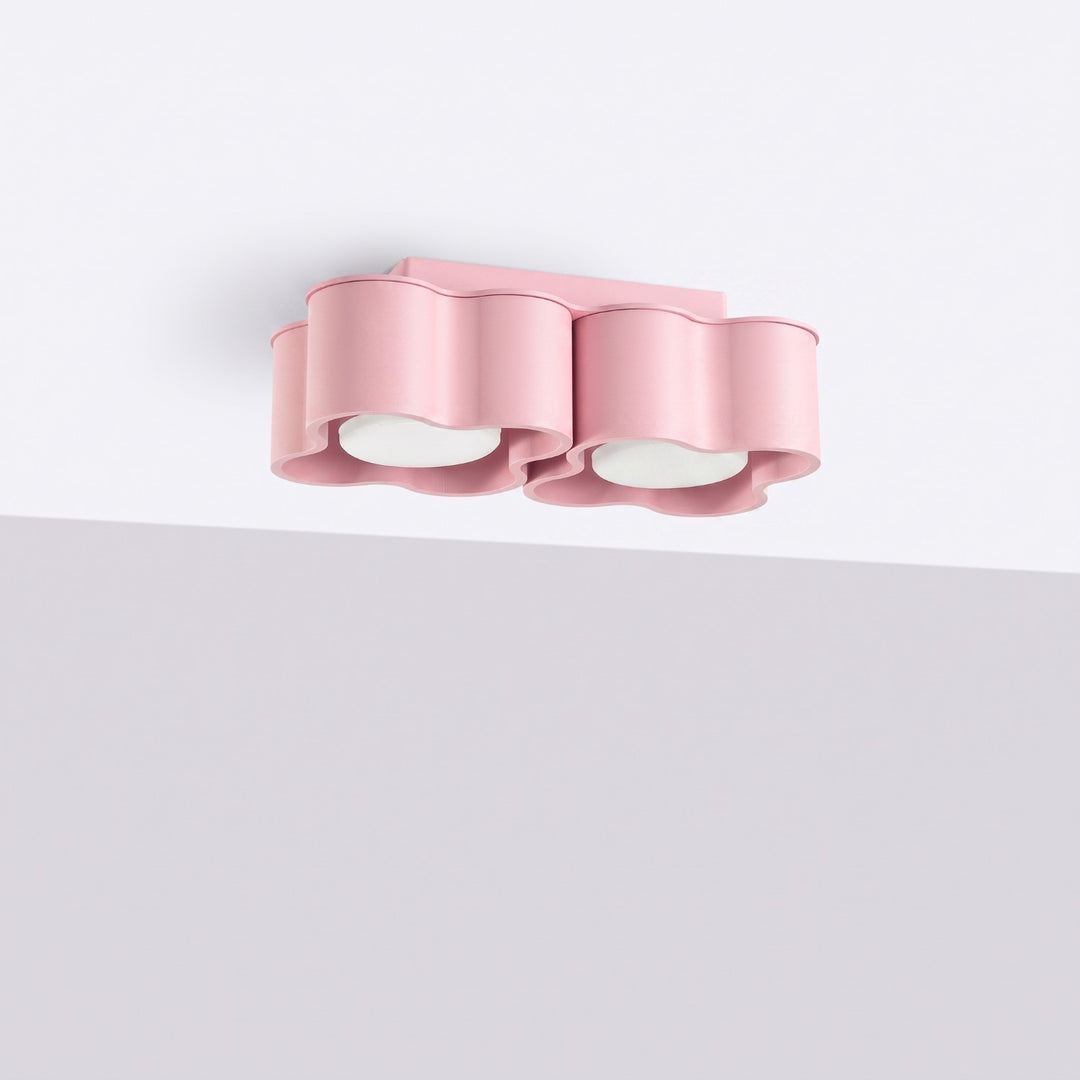 Plafonnier Ovio rose en aluminium, éteint
