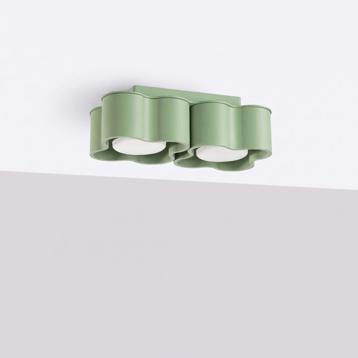 Plafonnier Ovio sauge en aluminium, éteint