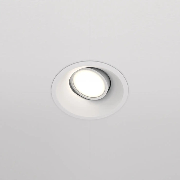 Spot encastrable dot rond avec design moderne blanc et ampoule led circulaire pour éclairage encastré intérieur