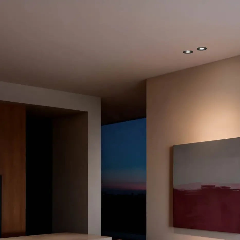 Spot encastrable Niva noir de Faro Barcelona en situation