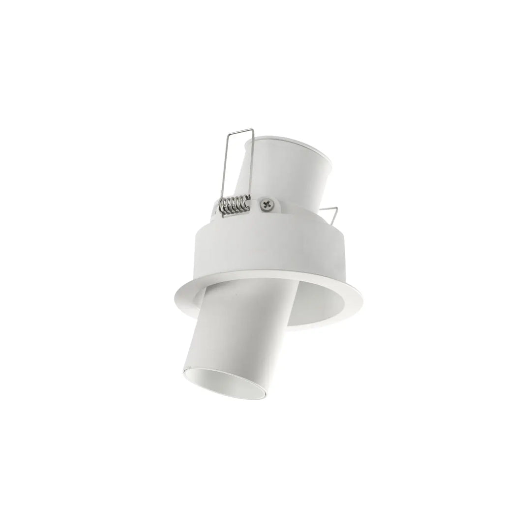 Spot Kope blanc Ø 100 mm vu de côté avec ses ressorts de fixation