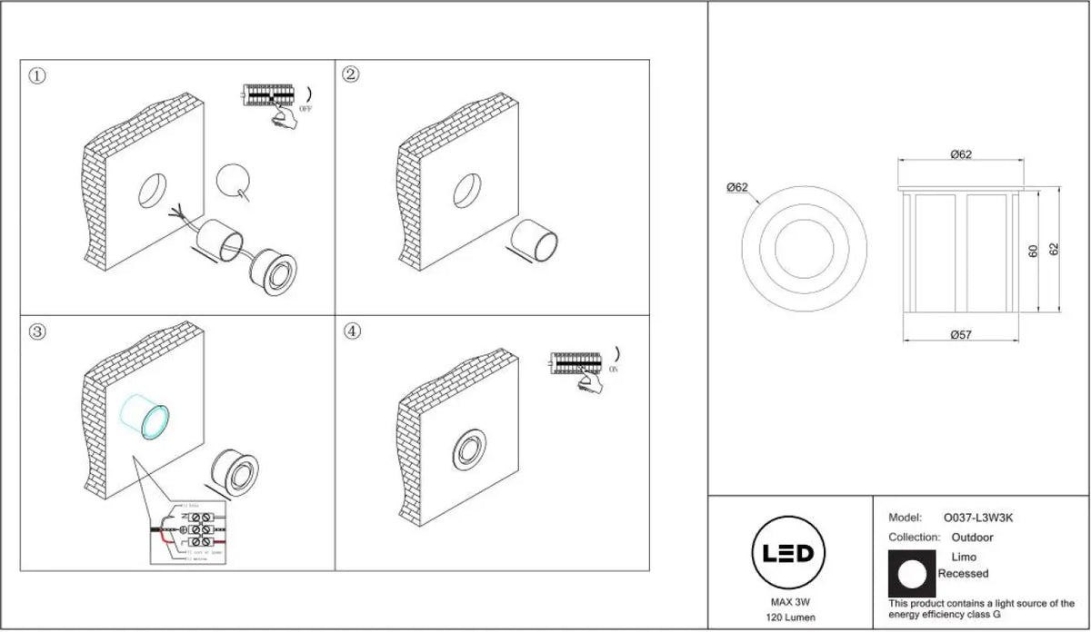 Schéma d'installation du luminaire