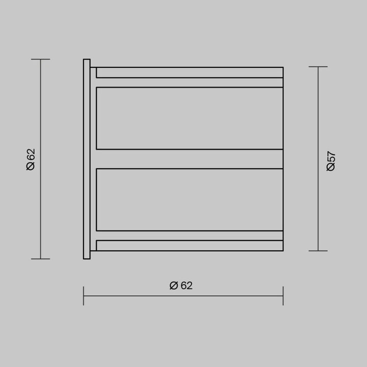 Spot encastré étanche en métal circulaire minimaliste avec trois compartiments horizontaux et indice ip65 intégré