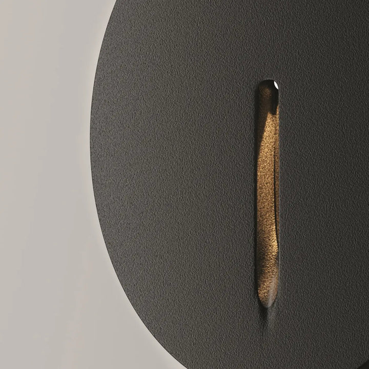Balise ronde luminiare extérieur avec poignée métallique dorée texturée pour spot encastrable lock led