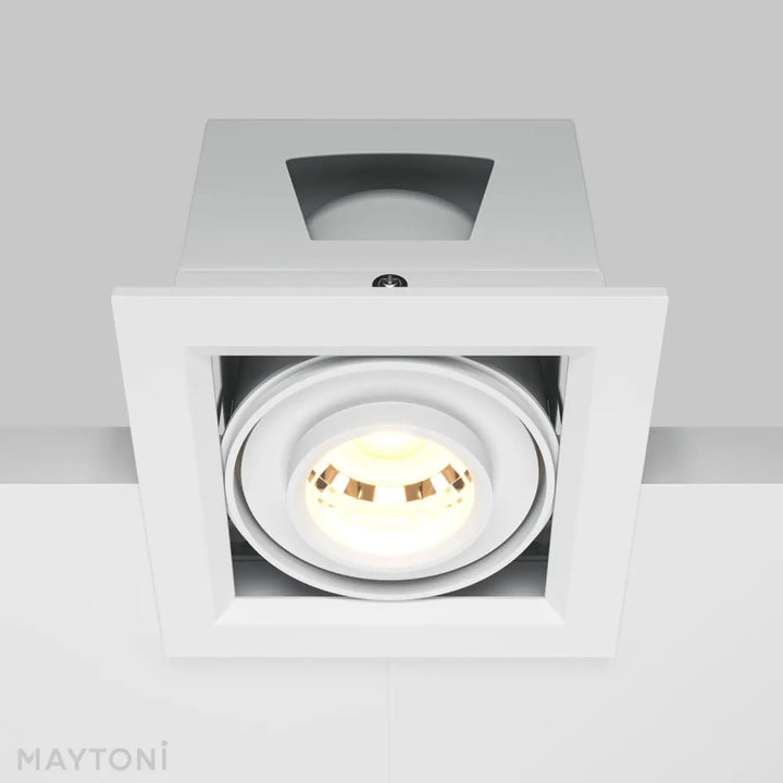 Spot metal modern led carré blanc encastré au plafond design moderne minimaliste avec ampoule led chaude