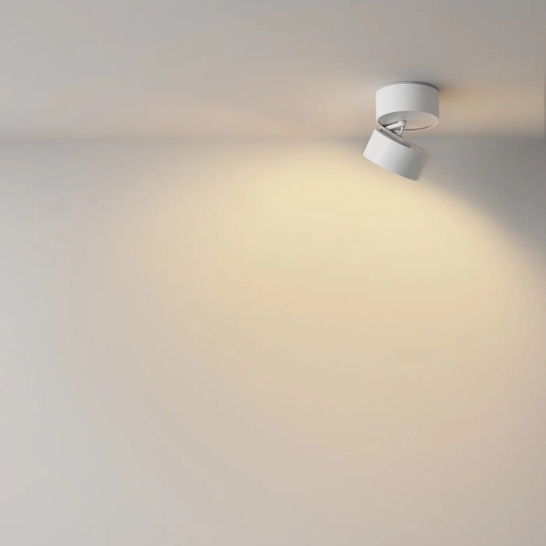 Spot onda disque rétractable lumière chaude spot encastrable cylindrique blanc plafond orientable