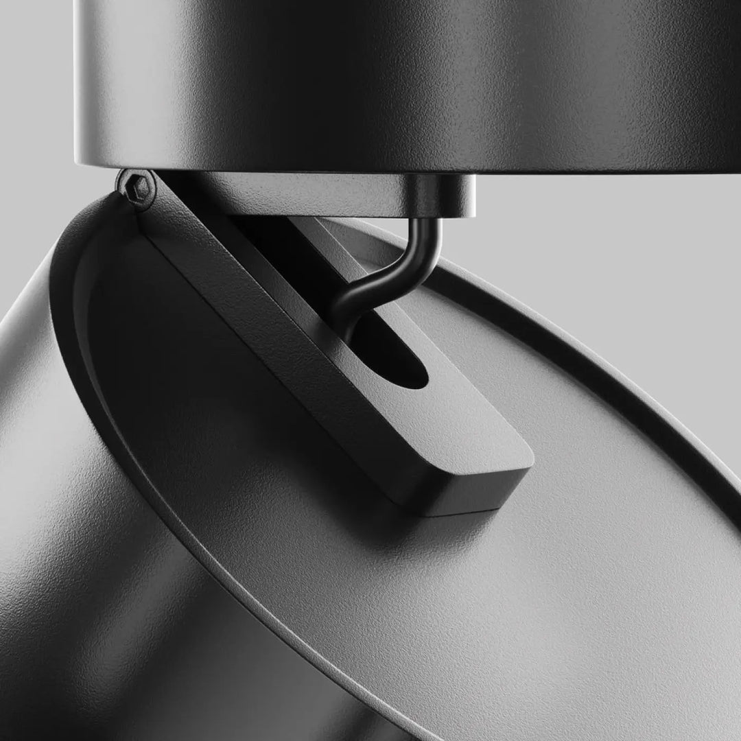 Spot onda disque rétractable en métal noir mat avec design moderne pour éclairage spot encastrable intérieur
