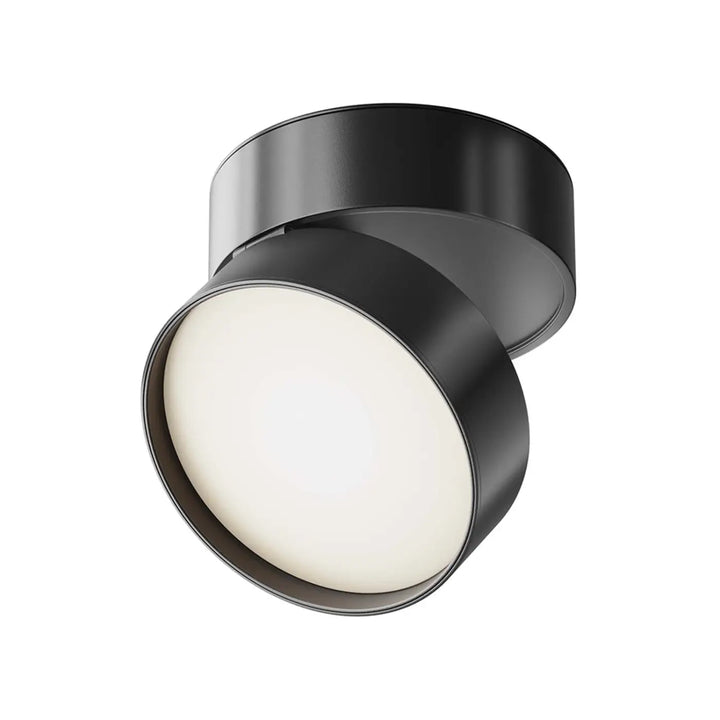 Spot onda disque rétractable spot encastrable noir mat avec diffuseur en verre dépoli circulaire ajustable