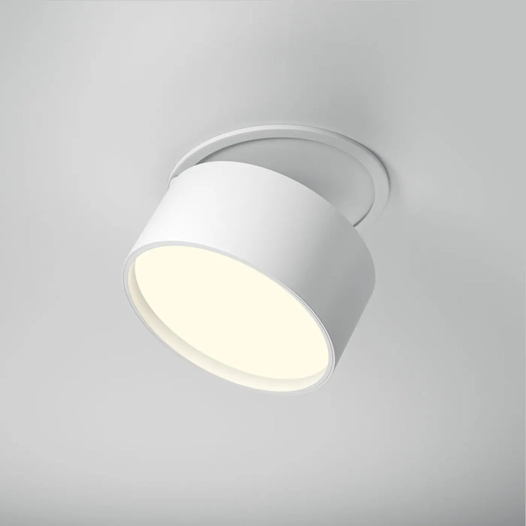 Spot onda spot encastrable led rétractable blanc cylindrique avec finition mate et lumière diffusée douce dim to warm