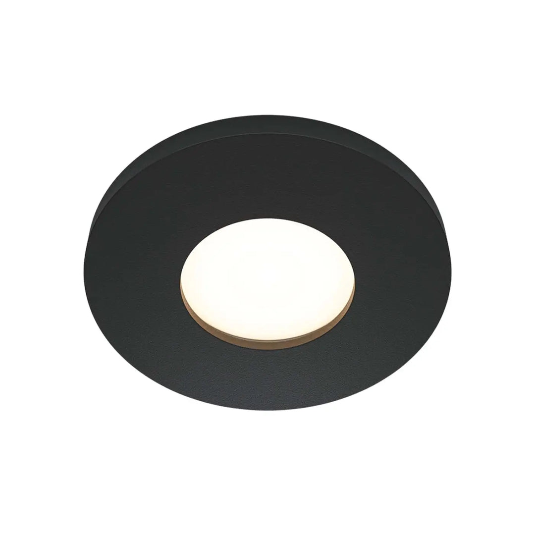 Spot stark encastré noir moderne avec centre lumineux blanc chaud faible profondeur étanche pour plafond