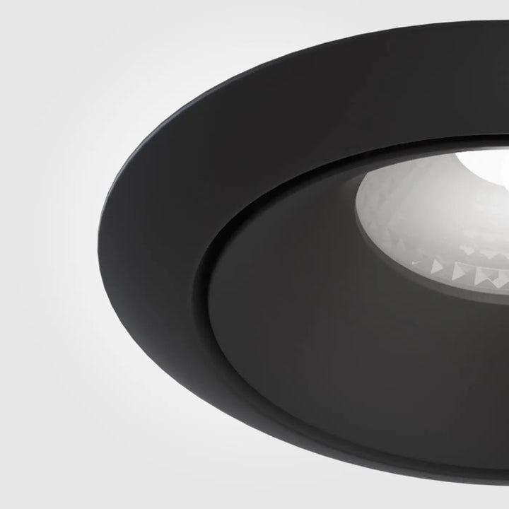 Spot yin spot encastré noir mat avec ampoule gu10 et lentille facettée circulaire recessed ceiling light