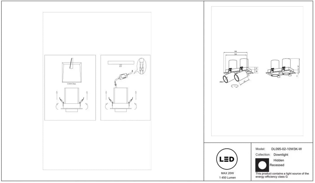 Spot hidden led rétractable en acier noir avec design encastré modèle dl095-02-10w3k-w pour éclairage moderne