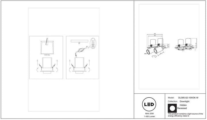 Spot hidden led rétractable en acier noir avec design encastré modèle dl095-02-10w3k-w pour éclairage moderne