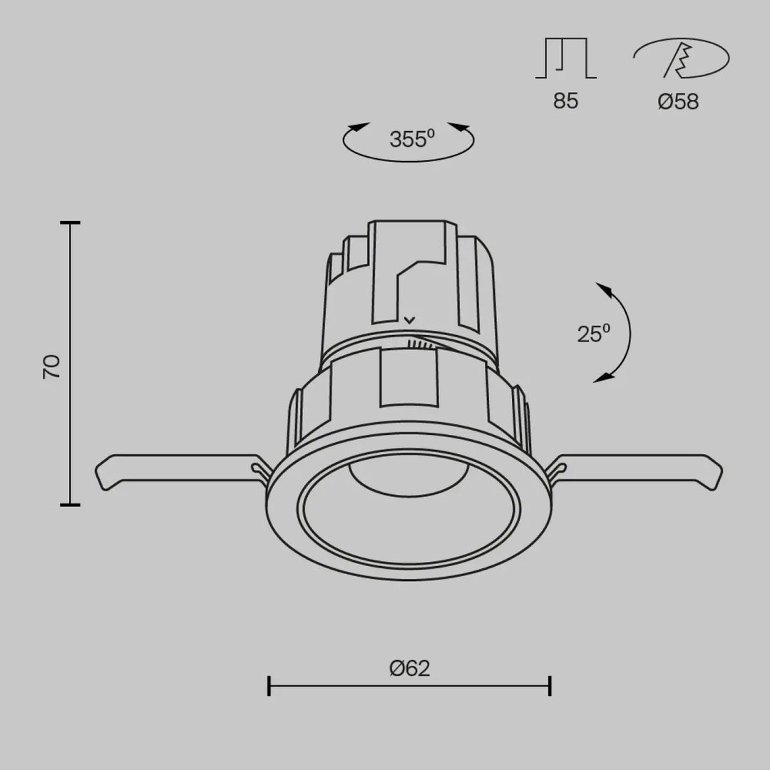Spot led encastré orientable spot wise avec led intégrée design moderne minimaliste et angles ajustables précis