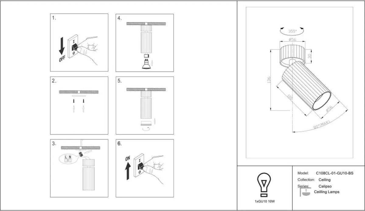Schéma d'installation du luminaire