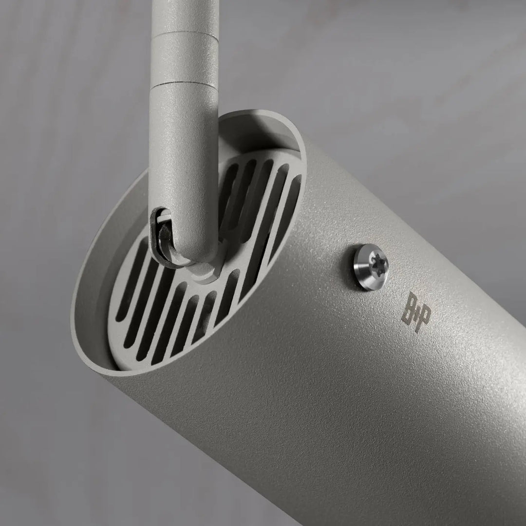 Spot orientable Exhaust à gravure alignée Pierre finition acier, vue 3 #couleur_argent