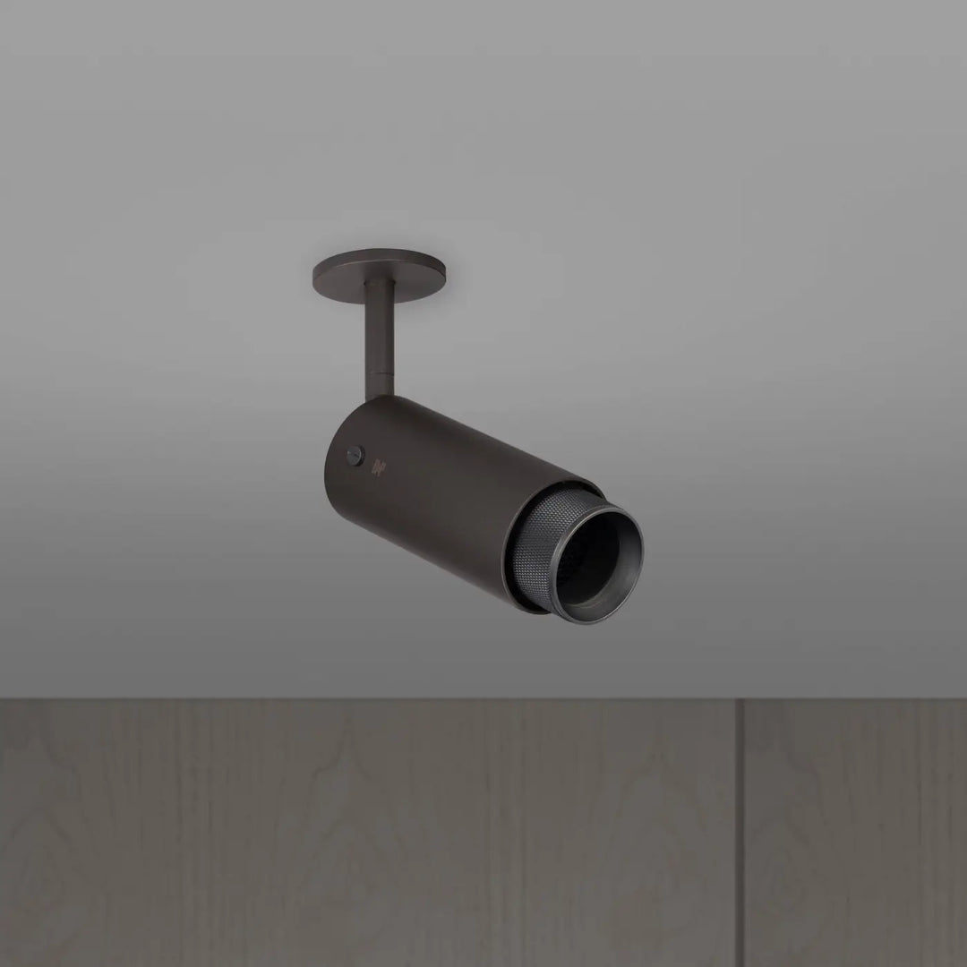 Spot orientable Exhaust à gravure quadrillée Graphite finition bronze fumé, vue 2 #couleur_gris