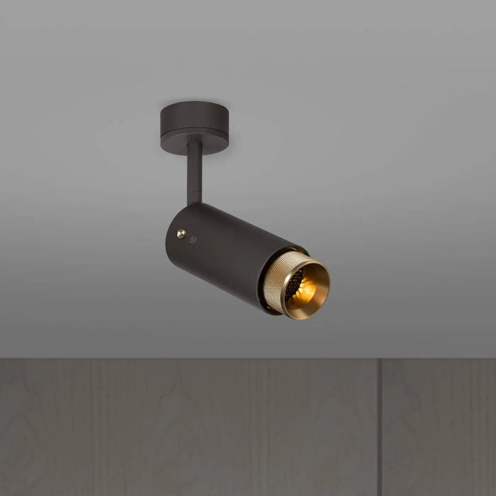 Spot orientable Exhaust à gravure quadrillée Graphite finition laiton, vue 3 #couleur_dor