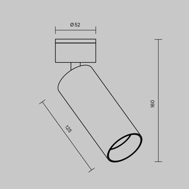 Spot focus led orientable tête cylindrique version dimmable avec éclairage d’accent et marquages dimensionnels précis