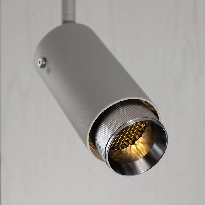Spot sur rail Exhaust à gravure alignée Pierre, finition acier, autre vue #couleur_argent