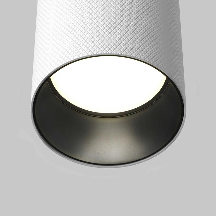Spot artisan blanc cylindre avec aluminium texturé diamant culot gu10 pour faux plafond élégance moderne