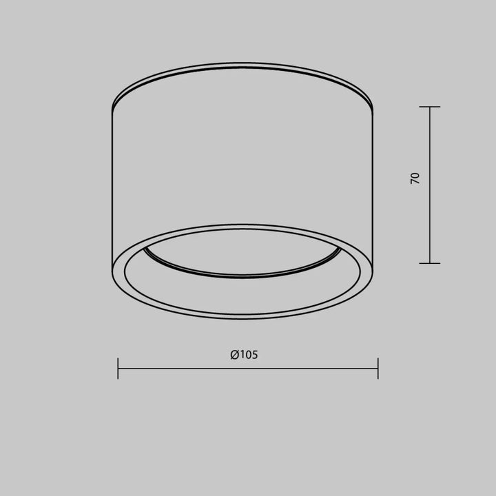 Spot hydra led luminaire plafond cylindrique 70 mm indice ip44 design minimaliste ligne noire lumière douce
