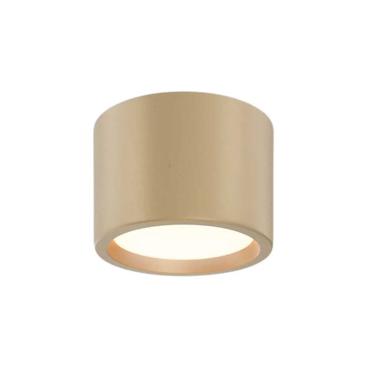 Spot hydra led beige cylindrique avec lumière douce et indice ip44 pour une saillie étanche au plafond