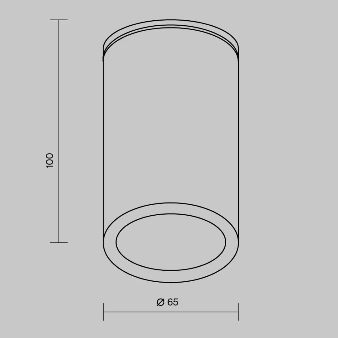 Spot roll cylindre noir en acier noir minimaliste hauteur 100 cm diamètre 65 mm design moderne et épuré