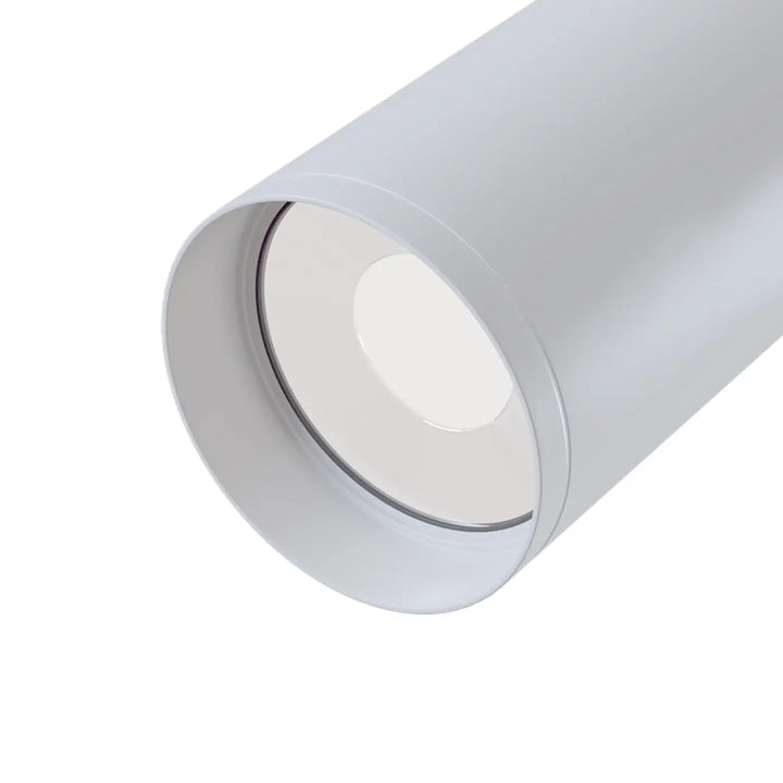 Spot focus long cylindre orientable led downlight blanc avec lentille en verre dépoli et bord métallique semi-encastré