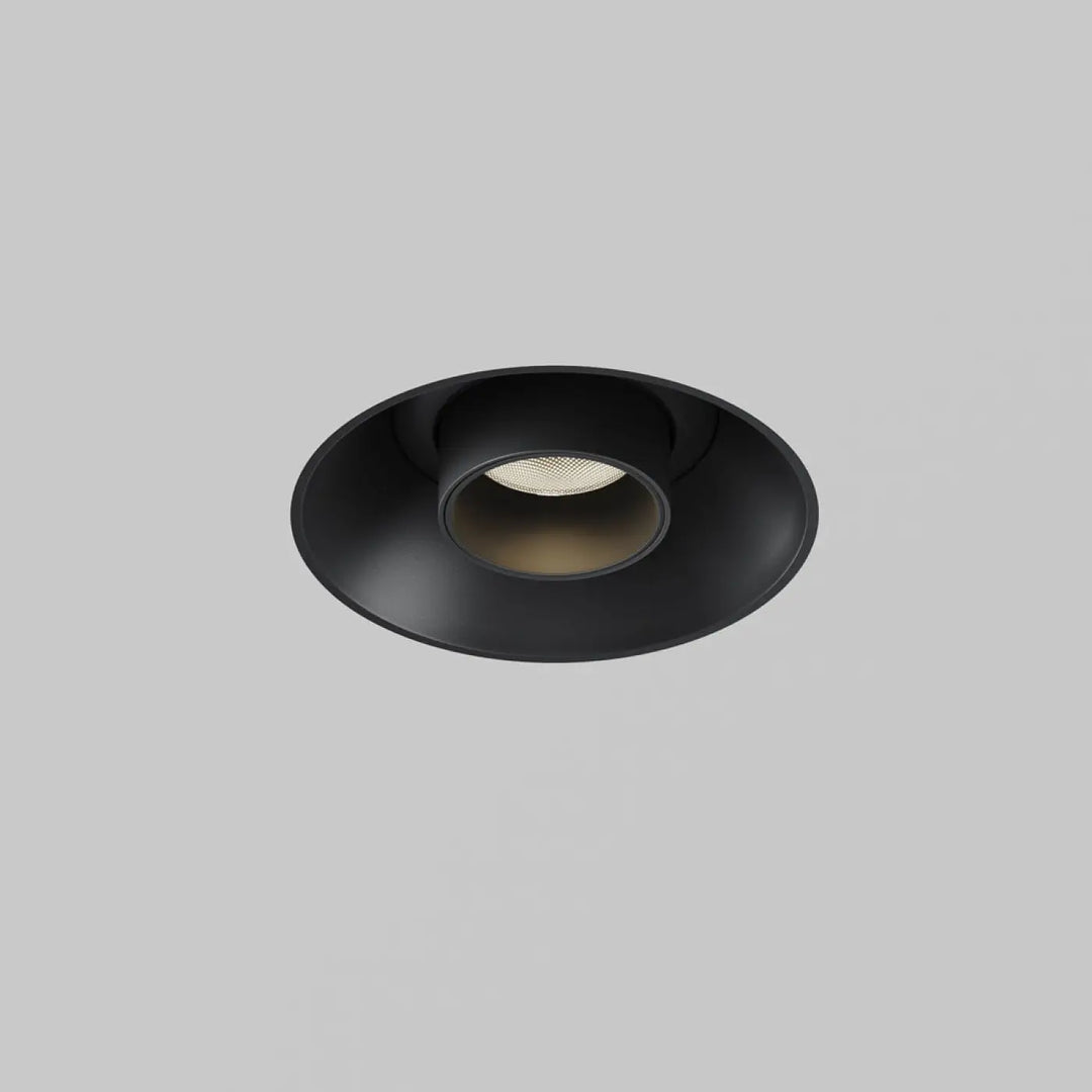 Spot focus t trimless spot noir mat avec led visible et tube fin orientable pour plafonds encastrés