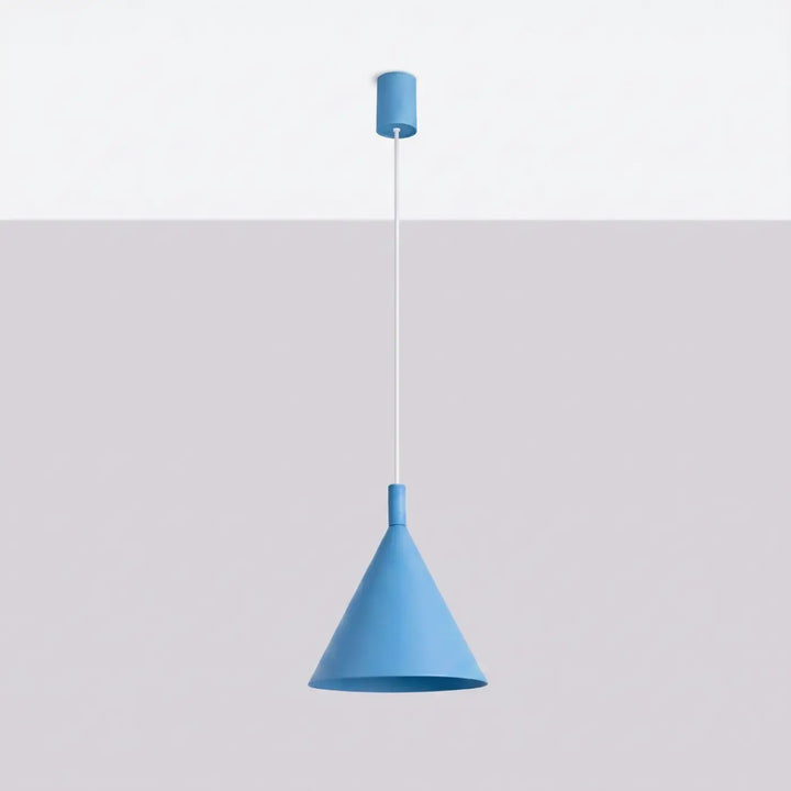 Suspension Luminaire bleu clair éteinte, vue rapprochée