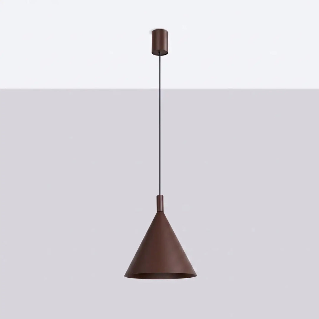 Suspension Luminaire marron éteinte, vue rapprochée