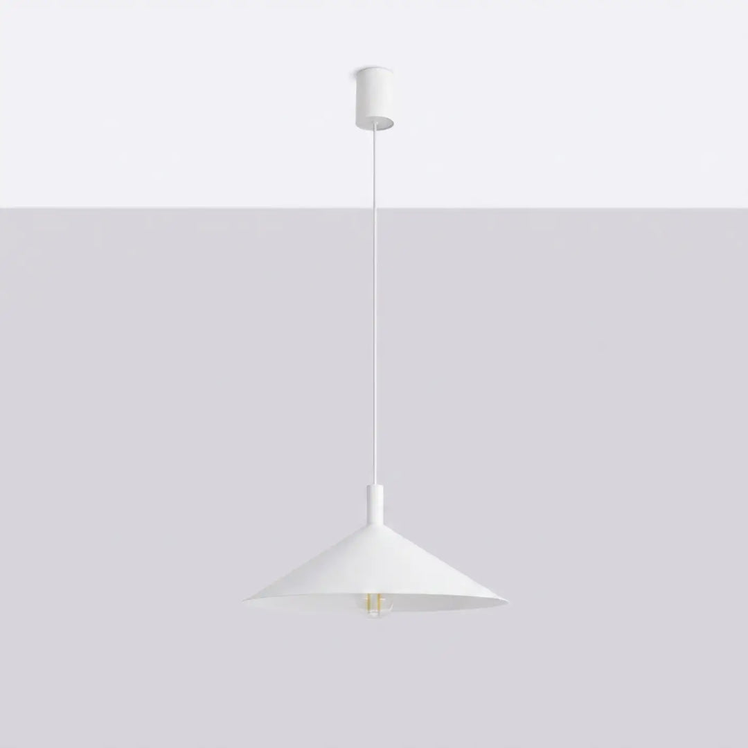 Suspension Luminaire blanc éteinte, vue rapprochée