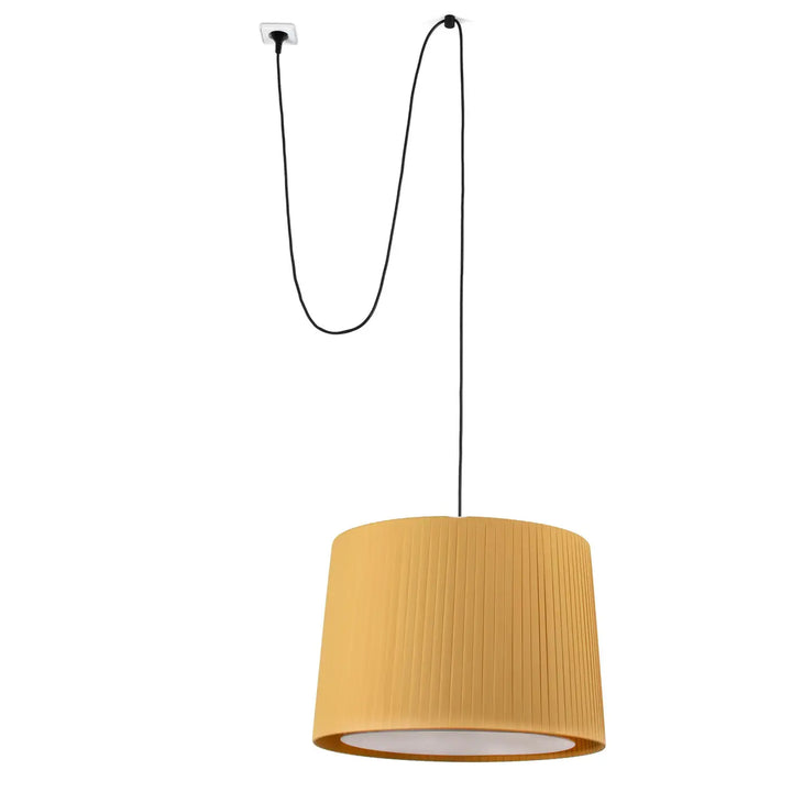 Suspension Samba avec fiche, abat-jour jaune, de Faro Barcelona