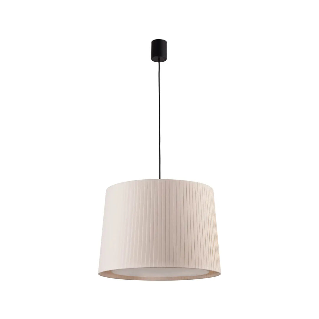 Suspension Samba noire, abat-jour enrubanné beige, de Faro Barcelona