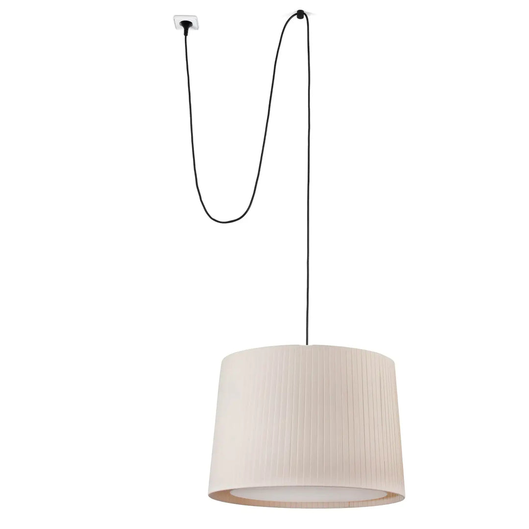 Suspension Samba avec fiche, abat-jour beige, de Faro Barcelona