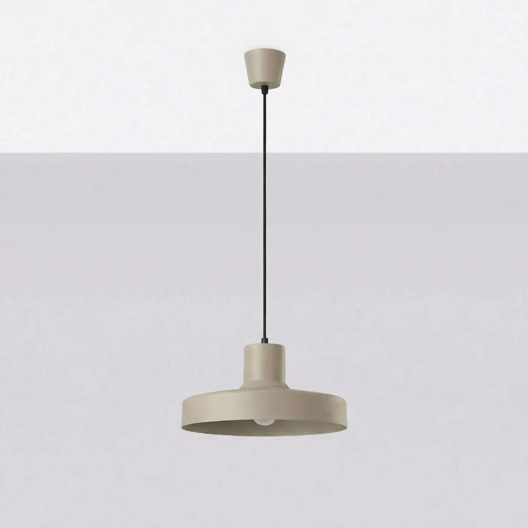 Suspension Luminaire taupe éteinte, vue rapprochée